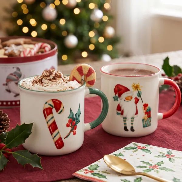 Set di 2 Tazze di Natale Dolce Natale Multicolore