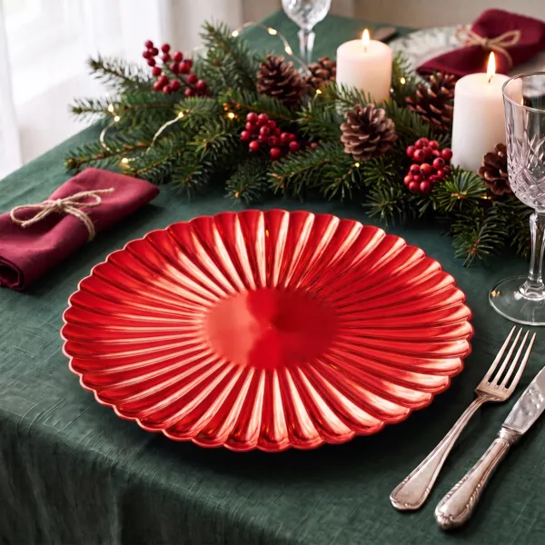 Set di 12 sottopiatti Conchiglia Rossa