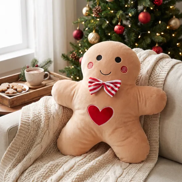 Kerstkussen (43 cm) Gemberbroodmannetje