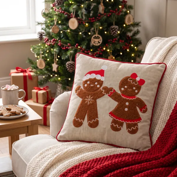 Quadratisches Weihnachtskissen Baumwolle (45 x 45 cm) Roter Mann