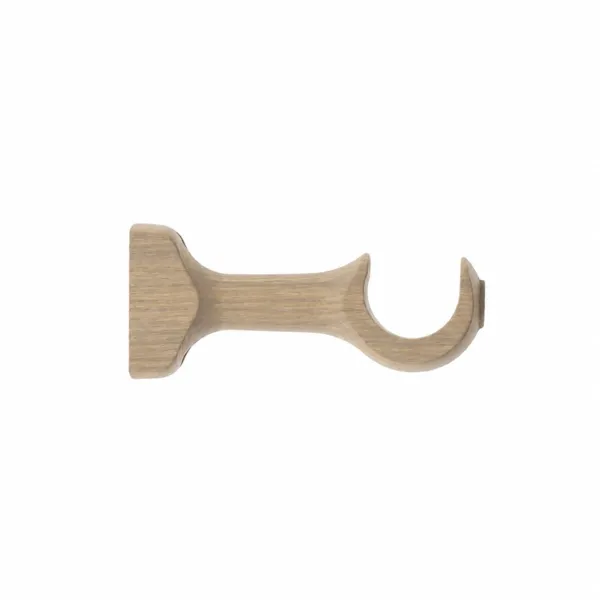 Lot de 2 supports tringle fixe bois (L11.5 cm/ D28 mm) Nils goutti�re Beige Vernis