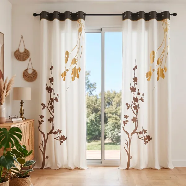 Rideau coton recycl� (140 x 260 cm) Zen Beige