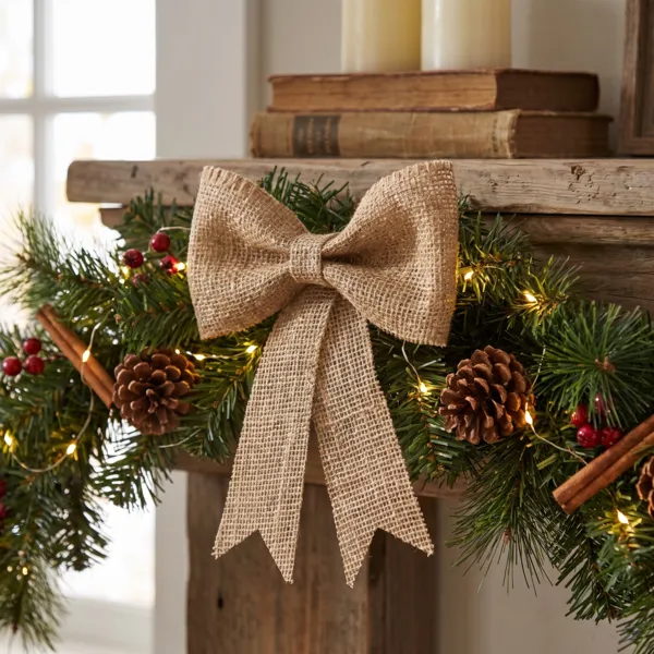 Stort juleb�nd (H24 cm) Naturskat