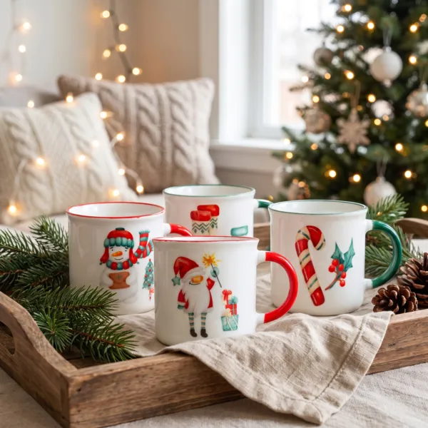 Set van 4 Kerstmokken Kerst zoetheid Multicolor