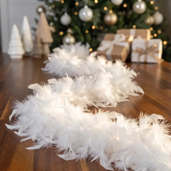 Guirnalda Boa de plumas (184 cm) Deluxe Blanco