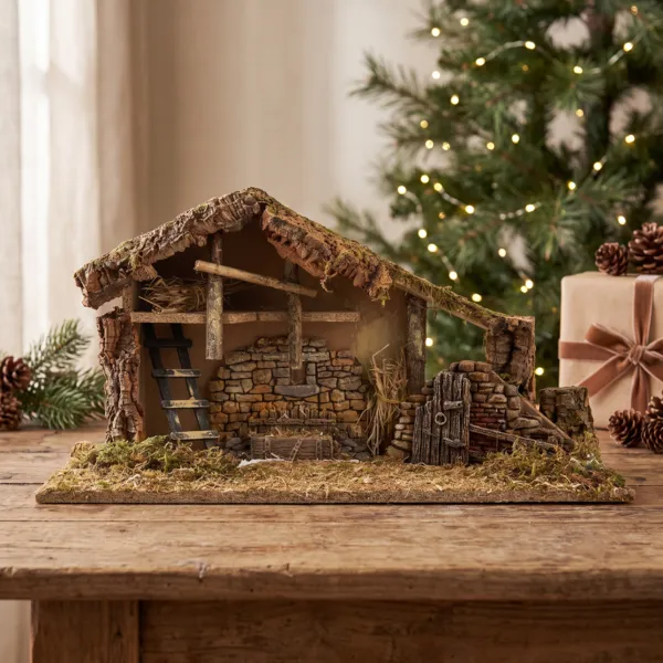Crèche de Noël vide (Hauteur 25 cm) Saint-Charly
