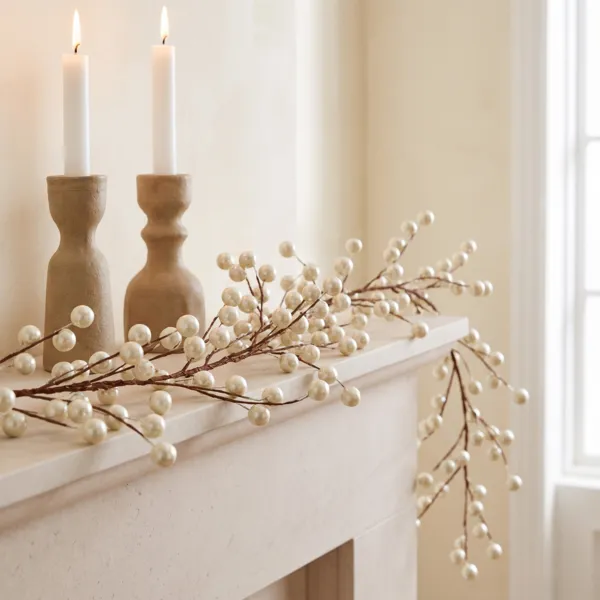 Guirlande de baies (130 cm) Christmas nature Perle