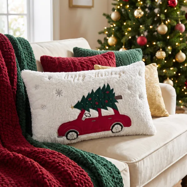 Coussin de no�l rectangulaire (30 x 50 cm) Santa Multicolore