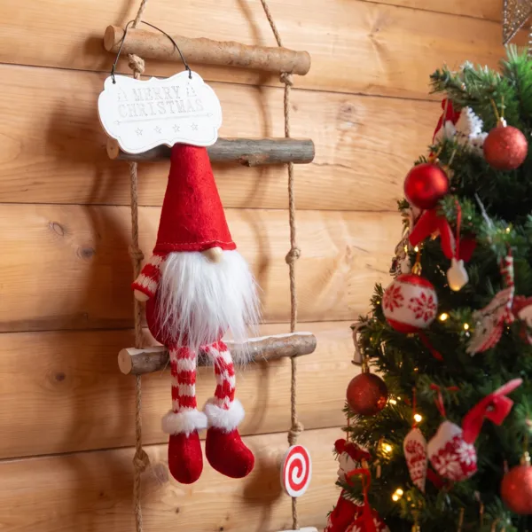 Echelle en bois à suspendre (H115 cm) Les lutins coquins Rouge