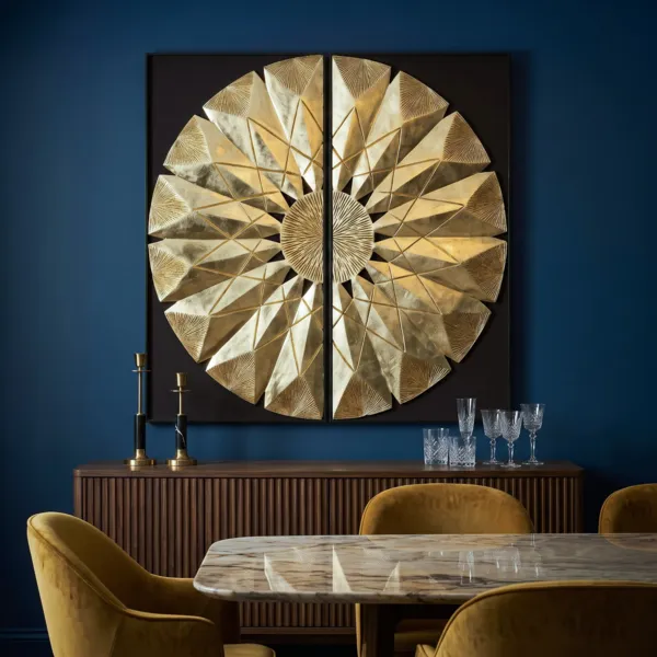 Decoratief reli�f schilderij (120 x 120 cm) Lyra Wit