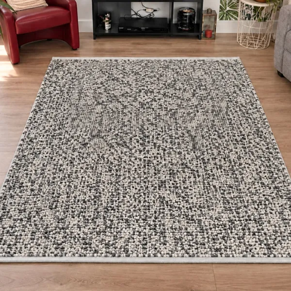 Alfombra rectangular de sal�n de material reciclado (160 x 230 cm) Sabana Gris