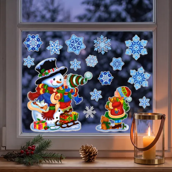 Stickers de No�l pour fen�tre Flocons nuit de No�l