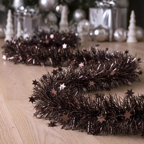 Guirnalda de Navidad (D9 cm) estrellada Alpine Negra trufada
