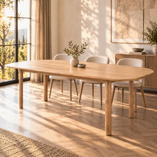 Tavolo rettangolare allungabile con prolunga in rovere (200 cm) Oakland Naturale