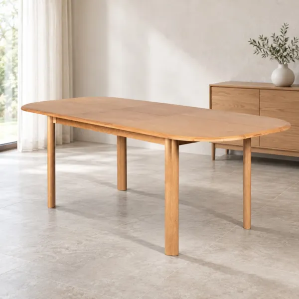 Table � manger rectangulaire extensible avec rallonge ch�ne (160 cm) Oakland Naturel