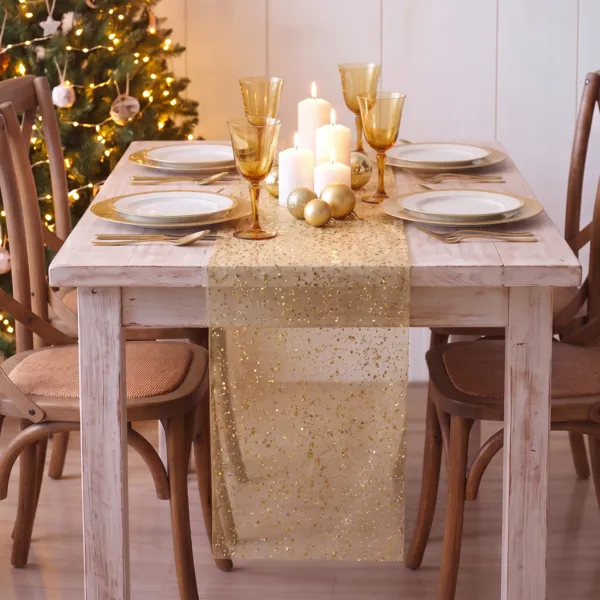 Julel�ber (200 x 38 cm) Festlige glimmer Guld