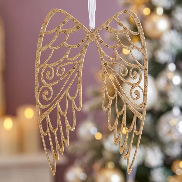 Ailes d'ange � suspendre (H18 cm) Alia Or
