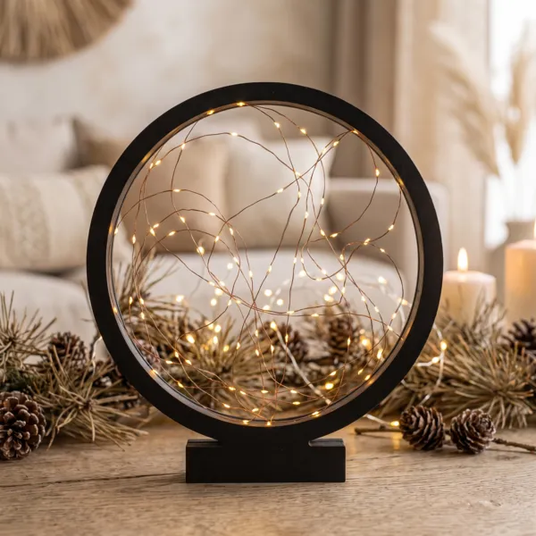 Cirkel Eliza (batterijen) verlicht Warm wit 40 LED