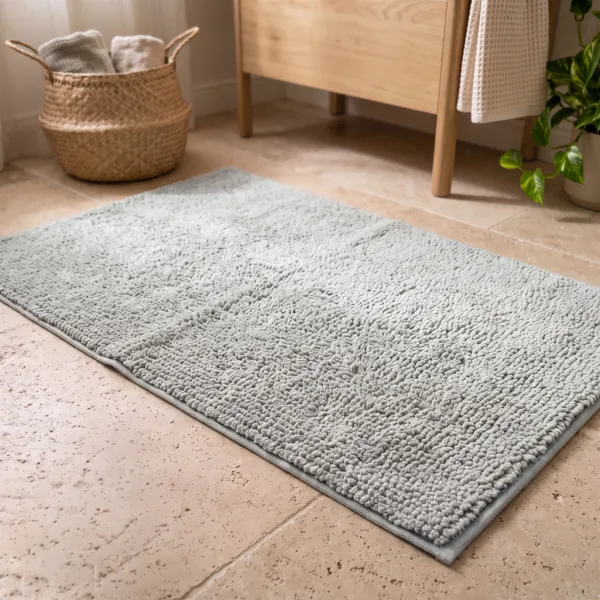 Tapis de bain microfibre (45 x 75 cm) Boules Gris Clair