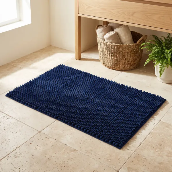 Badteppich Mikrofaser (50 x 80 cm) Boules Marineblau