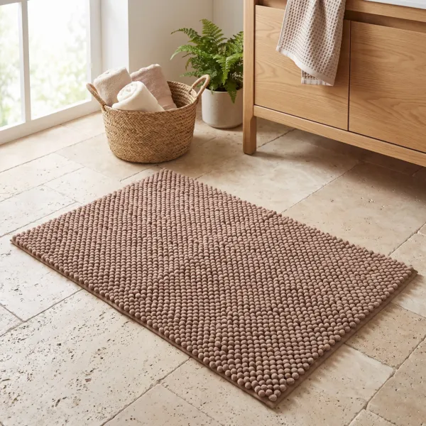 Badteppich Mikrofaser (50 x 80 cm) Boules Cappuccino