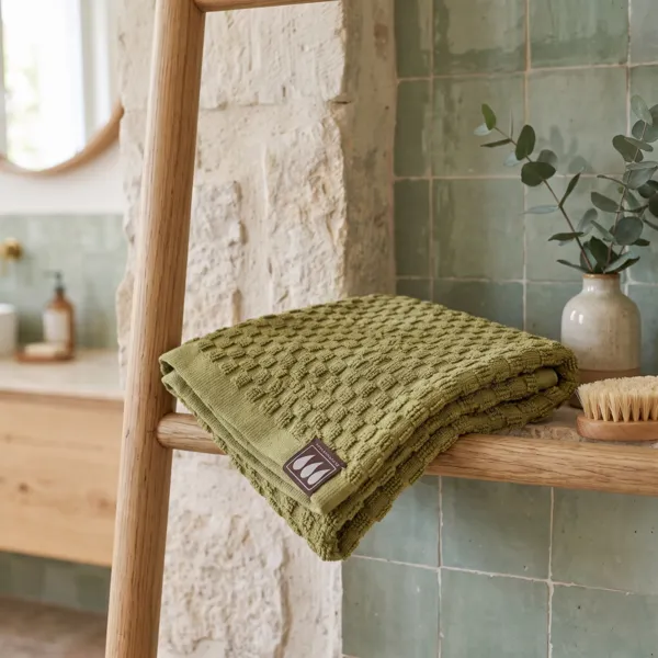 Asciugamano in cotone (30 x 50 cm) Boho-chic Verde oliva