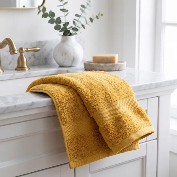 Asciugamano da bagno cotone (30 x 50 cm) Timeless Giallo senape