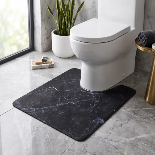 Tappeto per wc antiscivolo (45 x 50 cm) Lina Nero