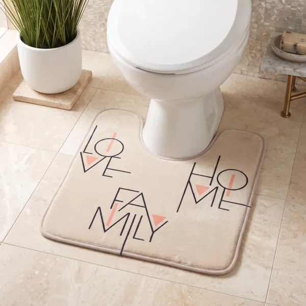 WC-Vorleger aus Mikrofaser (45 x 50 cm) Minimalist Beige Greige