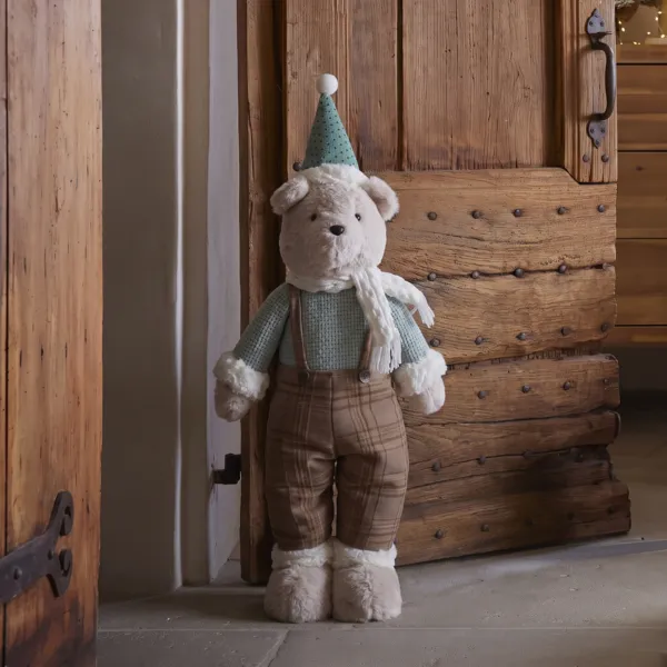 Orso delle nevi (H75 cm) Gabriel Beige e verde chiaro