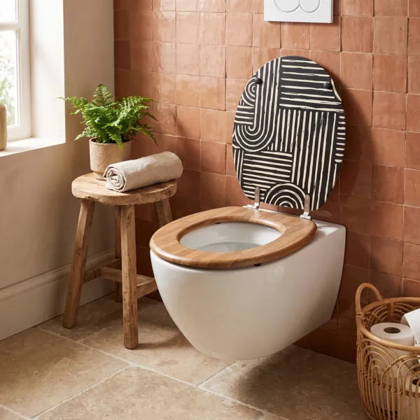 WC-Sitz 18 Zoll MDF Ethnic Vibes Schwarz
