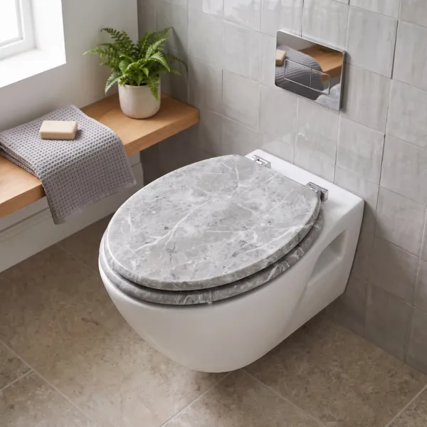 WC-Sitz 18 Zoll MDF Fa�on Marbre Grau
