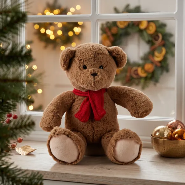 Weiche Pl�schfigur (H30 cm) Oscar und roter Schal
