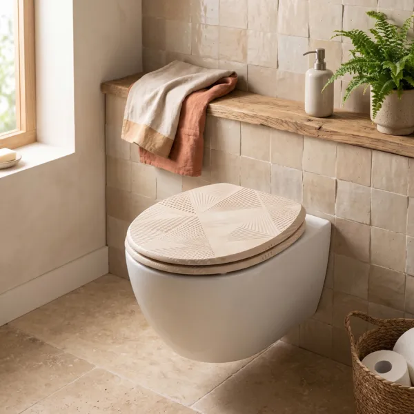 Toiletbril houtlook 18 inch Chicissime Goud