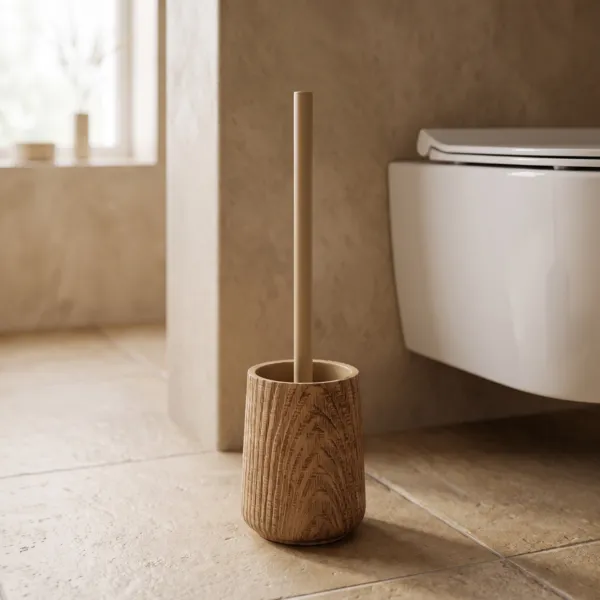 Brosse WC effet bois Scandi Beige