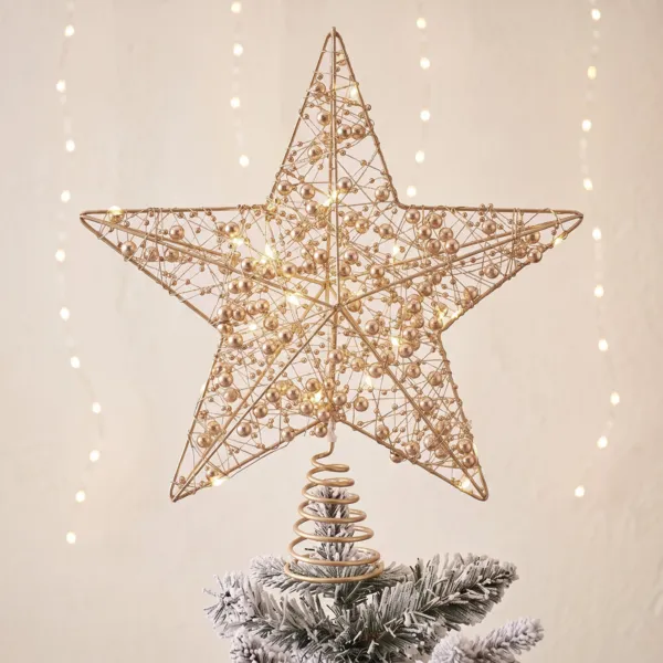 Puntale albero luminoso Angie Or/ Bianco caldo
