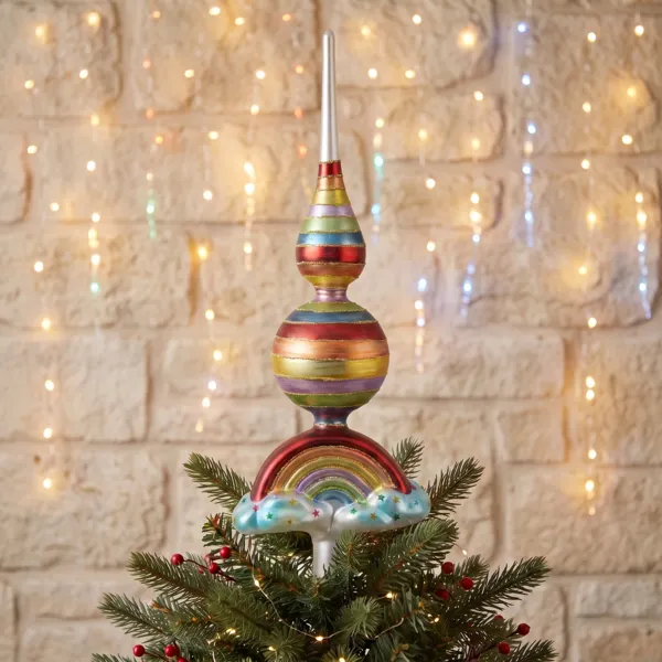 Cimier de sapin en verre Arc-en-ciel Multicolore