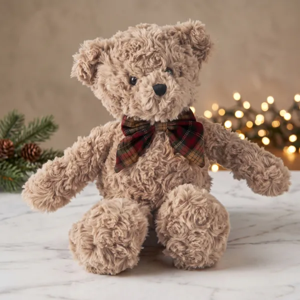 Weiche Pl�schfigur (H30 cm) Gaston mit kariertem Fliege