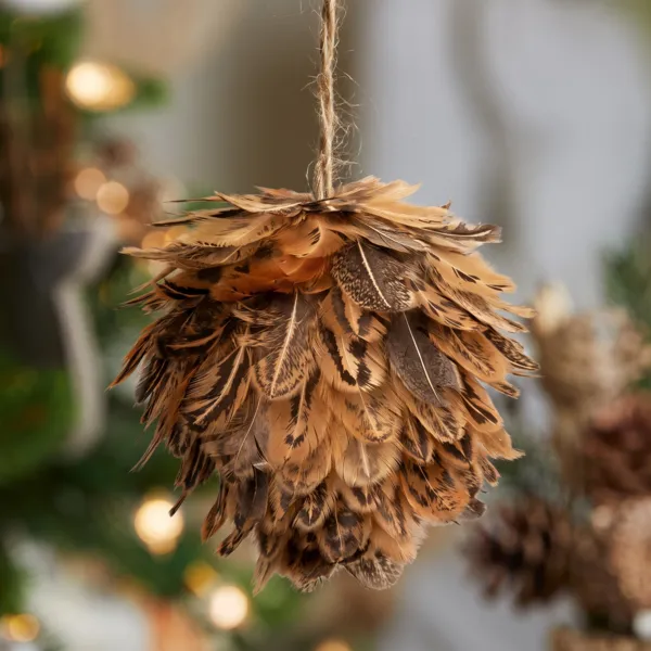 Adorno de Navidad colgante (D12 cm) Plumas Bonitas