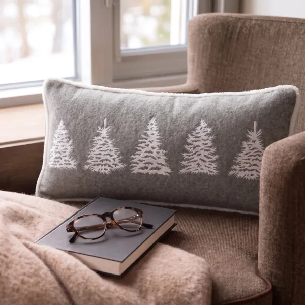 Coussin rectangulaire velours (35 x 70 cm) Gresy Gris