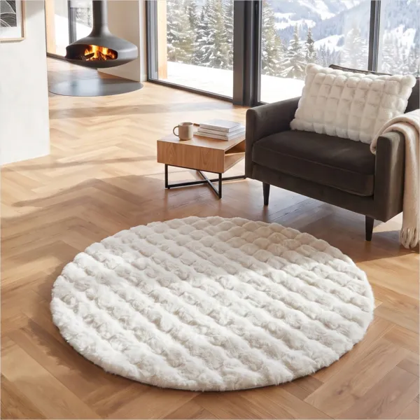 Kunstfell Teppich (120 cm) Toronto Elfenbein
