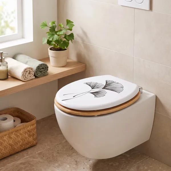 WC-Sitz Holzoptik 18 Zoll Zen Ginkgo Wei�