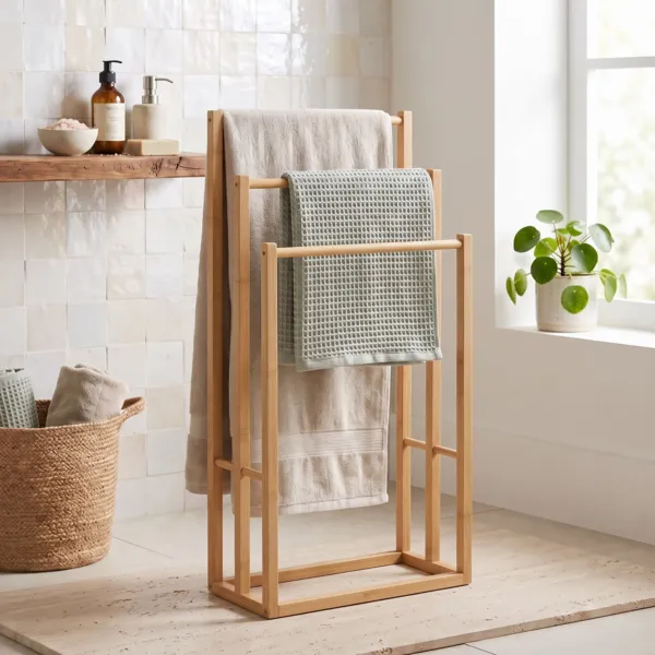 Toallero de bamb� de 3 niveles (H82 cm) Harmonie Natural