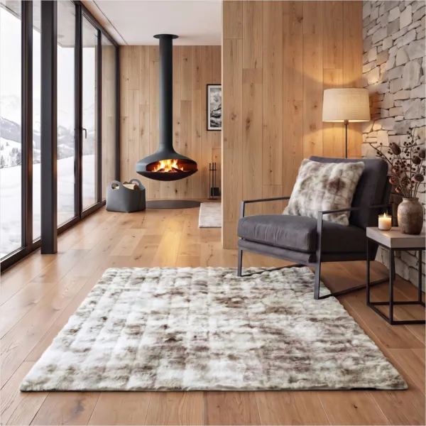 Rechteckiger Teppich aus Kunstfell (160 x 230 cm) Toronto Taupe