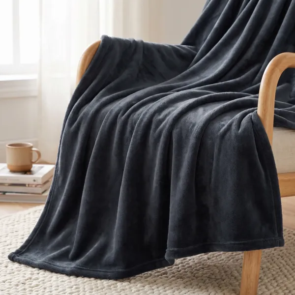 Plaid doux (230 cm) Tendresse Anthracite