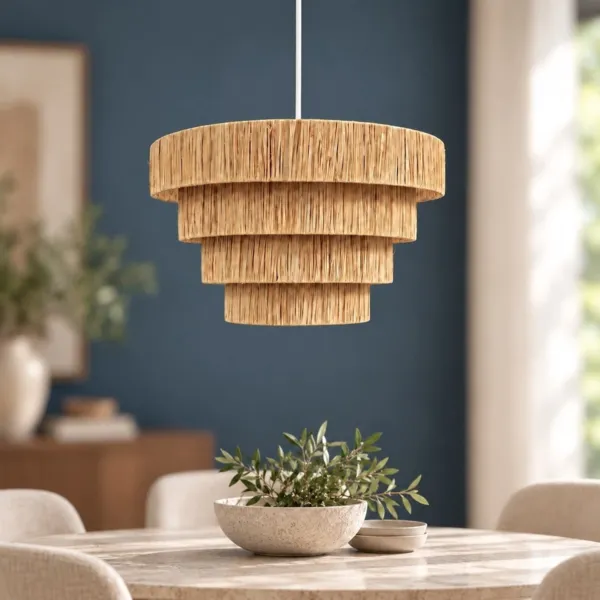 Rattan-H�ngeleuchte (D55 cm) Serena naturfarben