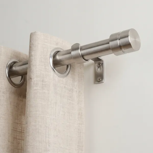 Kit de barra de cortina extensible (L120 - L210 cm / D28 mm) Cesene Plata