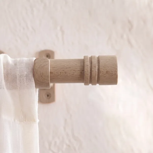 Lote de 2 topes de barra de madera (D28 mm) Nils tap�n Beige Barnizado