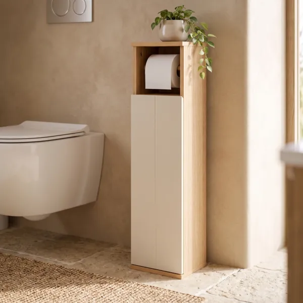 Toiletrolhouder met opbergruimte plank Rivoli Naturel