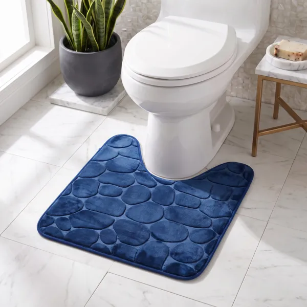 Toilettenvorleger mit Memory-Schaum (45 x 50 cm) Galeo Marineblau